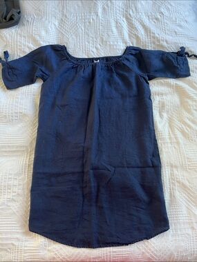 Paraphrase Navy Blue Off-Shoulder Mini Dress